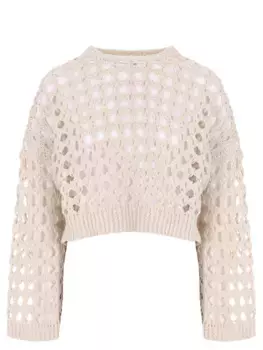 Джемпер из джута и хлопка Crop