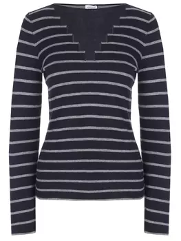 Джемпер из вискозы в полоску ARMANI COLLEZIONI