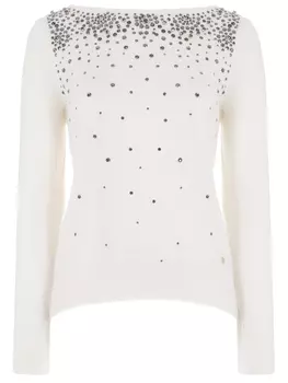 Джемпер расшитый стразами