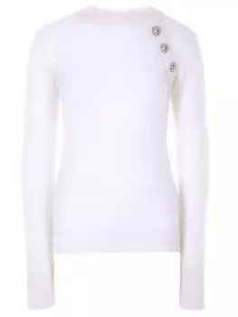 Джемпер в сетку вязаный BALMAIN