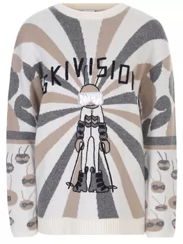 Джемпер вязаный с принтом