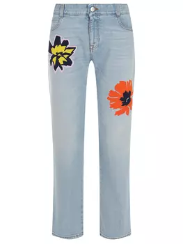 Джинсы хлопковые с принтом STELLA MCCARTNEY