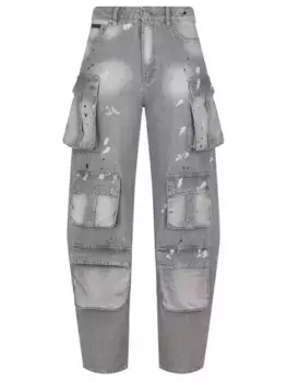 Джинсы-карго хлопковые