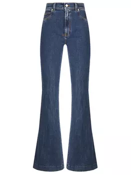 Джинсы-клеш хлопковые ALEXANDER MCQUEEN