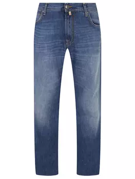 Джинсы Regular Fit из хлопка и льна CORNELIANI