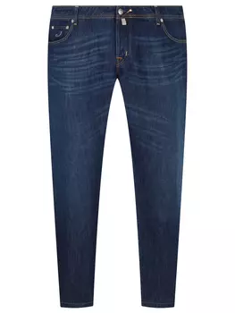 Джинсы Regular Fit из хлопка и льна JACOB COHEN