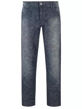 Джинсы Regular Fit из хлопка и льна ETRO