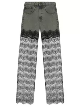 Джинсы с кружевом