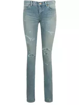 Джинсы с потертостями