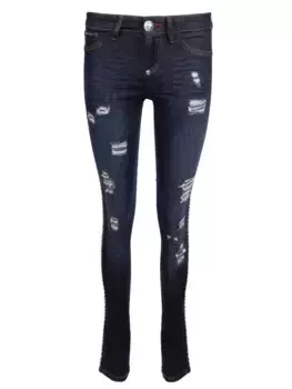 Джинсы с потертостями