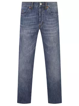 Джинсы Slim Fit из хлопка и льна BIKKEMBERGS