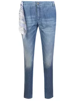 Джинсы зауженные хлопковые