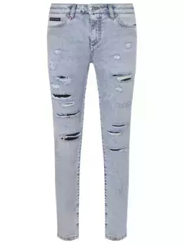 Джинсы зауженные хлопковые