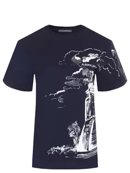 Футболка хлопковая с принтом ALBERTA FERRETTI