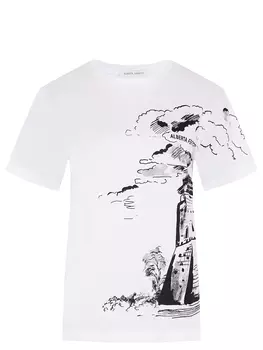 Футболка хлопковая с принтом ALBERTA FERRETTI