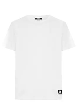 Футболка хлопковая с принтом BALMAIN