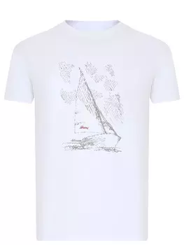 Футболка хлопковая с принтом BRIONI