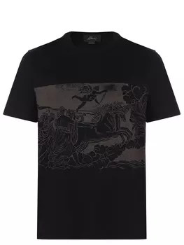 Футболка хлопковая с принтом BRIONI