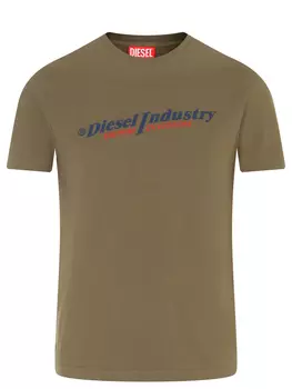 Футболка хлопковая с принтом DIESEL