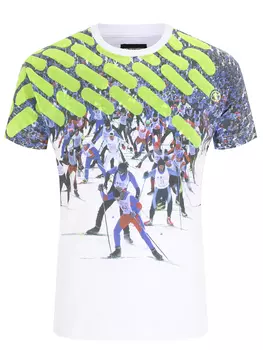 Футболка хлопковая с принтом DIRK BIKKEMBERGS