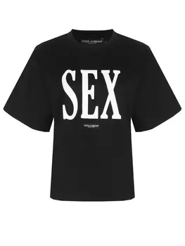 Футболка хлопковая с принтом DOLCE & GABBANA
