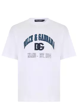 Футболка хлопковая с принтом DOLCE & GABBANA