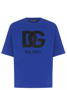 Футболка хлопковая с принтом DOLCE & GABBANA