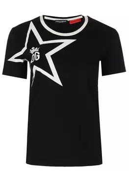 Футболка хлопковая с принтом DOLCE & GABBANA