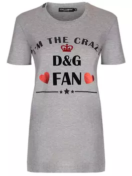 Футболка хлопковая с принтом DOLCE & GABBANA