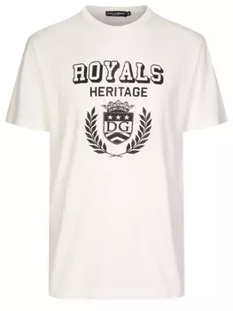 Футболка хлопковая с принтом DOLCE & GABBANA