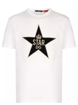Футболка хлопковая с принтом DOLCE & GABBANA