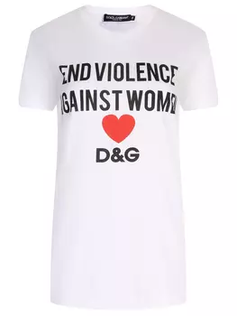 Футболка хлопковая с принтом DOLCE & GABBANA