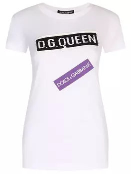 Футболка хлопковая с принтом DOLCE & GABBANA