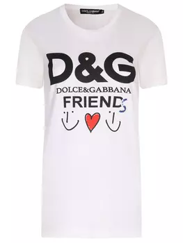 Футболка хлопковая с принтом DOLCE & GABBANA