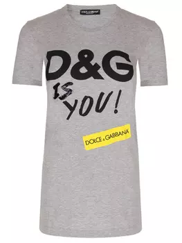 Футболка хлопковая с принтом DOLCE & GABBANA