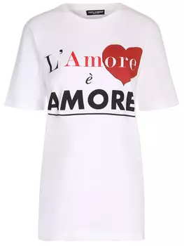 Футболка хлопковая с принтом DOLCE & GABBANA