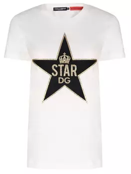 Футболка хлопковая с принтом DOLCE & GABBANA
