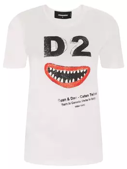 Футболка хлопковая с принтом DSQUARED2