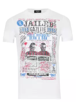 Футболка хлопковая с принтом DSQUARED2