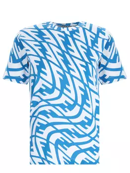 Футболка хлопковая с принтом FENDI