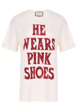 Футболка хлопковая с принтом GUCCI