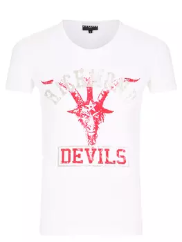 Футболка хлопковая с принтом JOHN RICHMOND