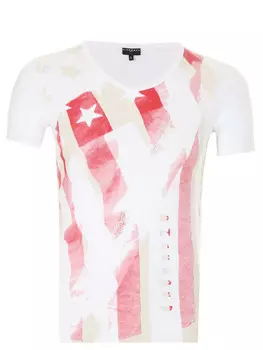 Футболка хлопковая с принтом JOHN RICHMOND