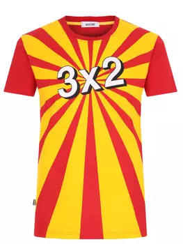 Футболка хлопковая с принтом MOSCHINO