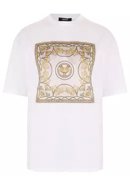 Футболка хлопковая с принтом VERSACE