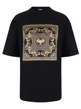 Футболка хлопковая с принтом VERSACE
