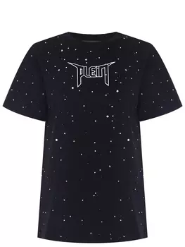 Футболка хлопковая со стразами PHILIPP PLEIN