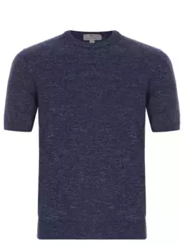 Футболка из хлопка и льна CANALI