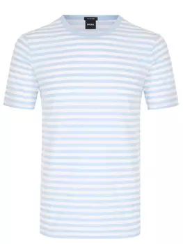 Футболка из хлопка и льна BOSS