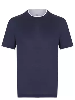 Футболка из хлопка и шелка BRUNELLO CUCINELLI